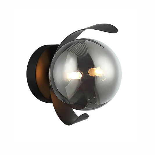 Blair Black with Smoke Glass Modern Wall Light