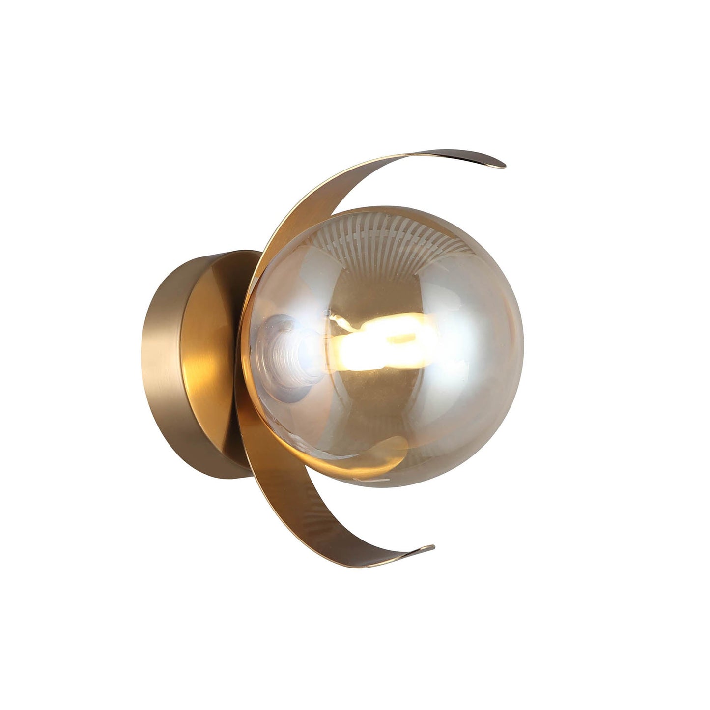 Blair Bronze with Amber Glass Modern Wall Light