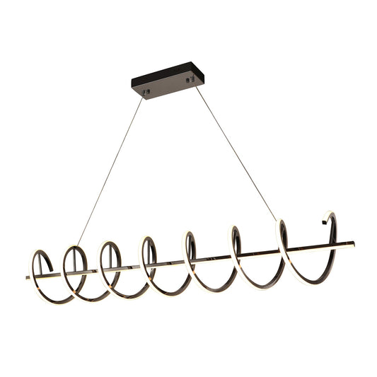 Cardiz Pearl Black 1500mm Tri-Colour Remote-Controlled LED Contemporary Linear Pendant