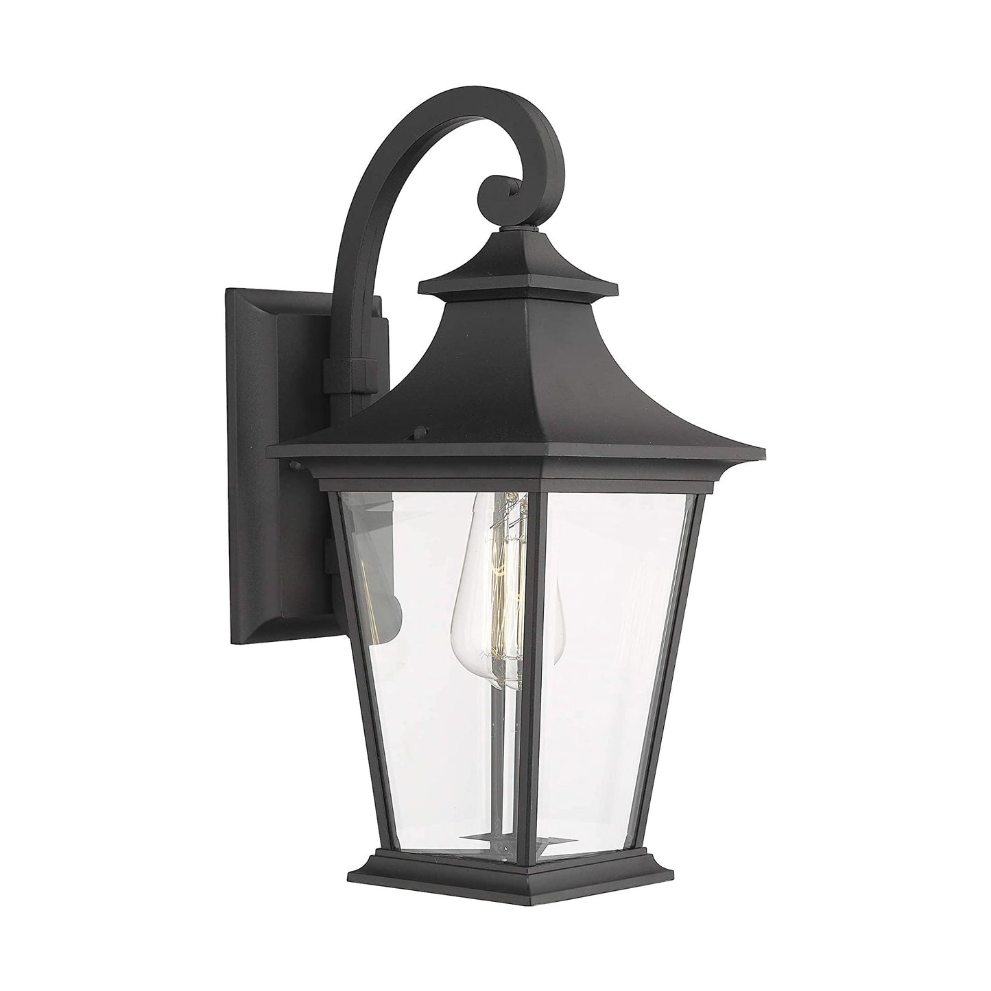 Carlisle Large Black with Clear Glass Traditional Outdoor Coach Light