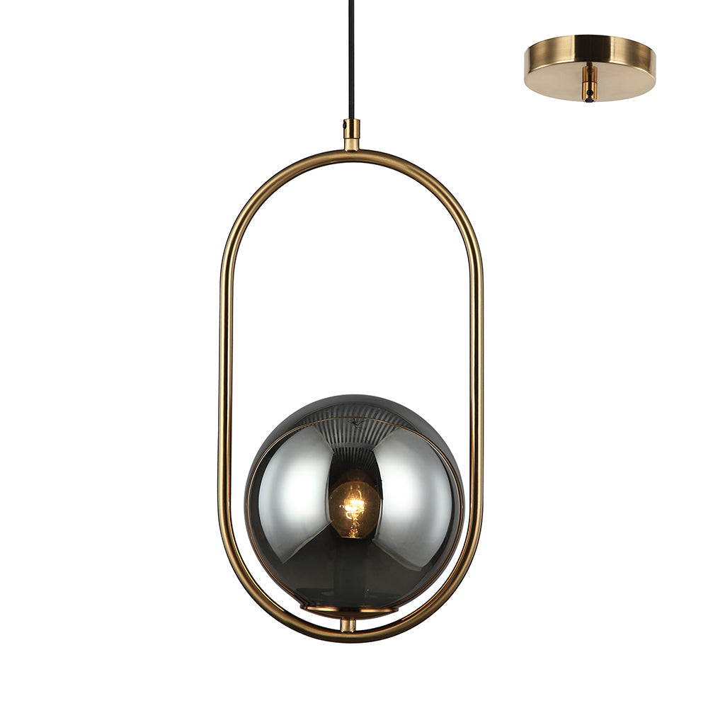 Fifi Oval Bronze and Smoke Modern Pendant