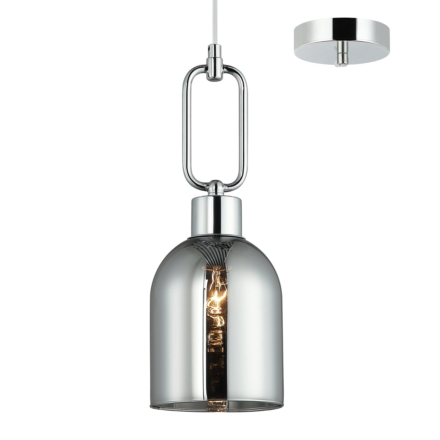 Nelsea Chrome and Smoke Modern Pendant