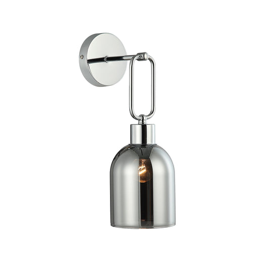 Nelsea Chrome and Smoke Modern Wall Light