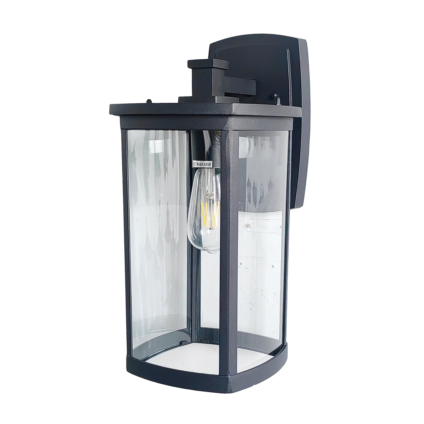 Stanford Medium Black with Clear Glass Outdoor Coach Light