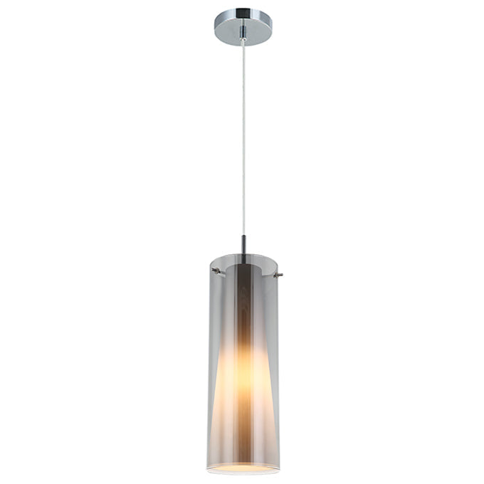 Vida 1 Light Pendant Opal and Smoke Glass by Amond